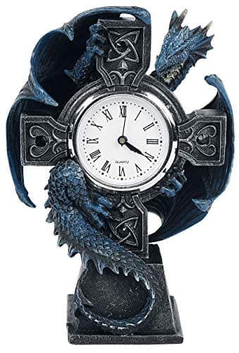 Image of Nemesis Now B3602J7 Draco Clock Anne Stokes 17.8cm, Resin, Blue, One Size