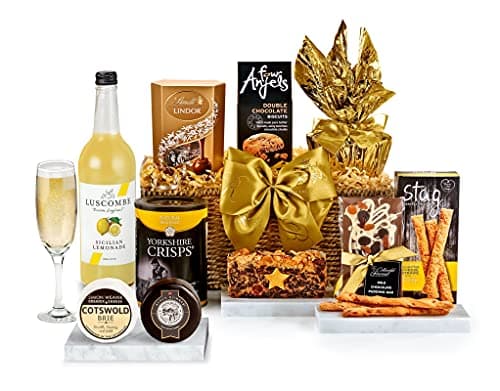 Image of Gourmet Non-Alcoholic Gift Basket - Bentley Teetotal Gift Basket with Sparkling Presse, Cheddar, Brie, Cheese Straws, Chocolate Truffles - Alcohol-Free Family Hampers, from Regency Hampers