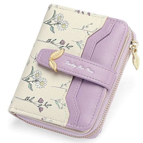 Image of GAEKEAO Purses for Women Small Ladies Purse Cute Leather Bifold Compact Womens Wallet RFID Blocking with Zipper Pocket ID Window
