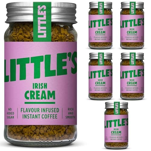 Image of Little's Irish Cream Flavoured Instant Coffee, 6 Pack (50g x 6) - Rich & Smooth Coffee, Infused With Irish Cream Flavour - Vegan Friendly, Low Calories, No Added Sugar