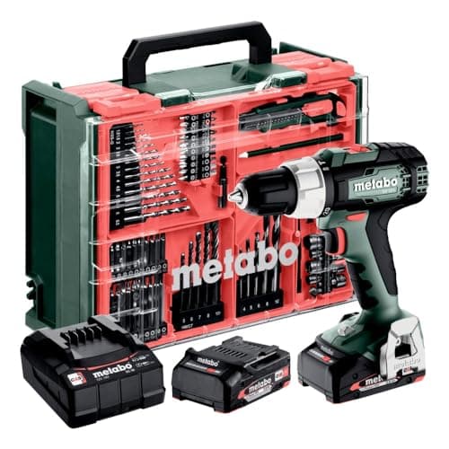 Image of Metabo 614053940 SB 18 L Combi Drill, 2 x 18V 2.0Ah Li-ion, SC 36 Charger, + 78 PCE Accessory Set