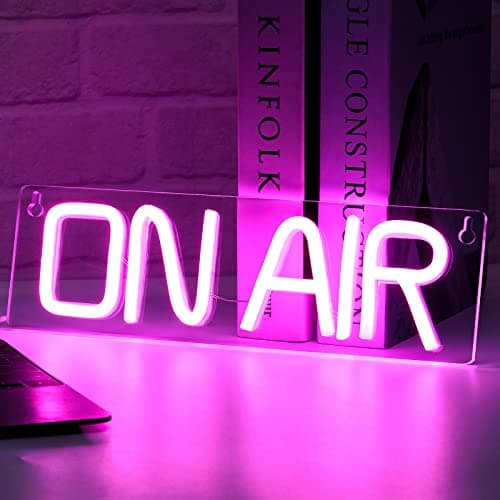 Image of Nuanchu on Air Sign USB Operated Neon Light up Air Sign Wall Hanging LED Signs for Office Shop Restaurant Bar Garage Storefront Wall Decor(Pink)