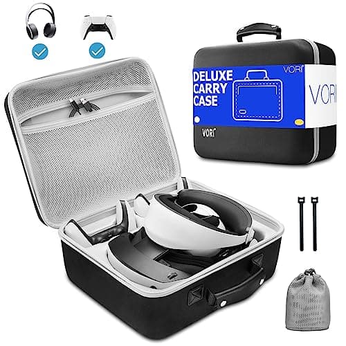 Image of VORI Carrying Case for PSVR2 Gaming Headset and Touch Controllers Accessories, Portable Protection Hard Case for PS VR2 Controller, Suitable for Travel and Home Storage, Black