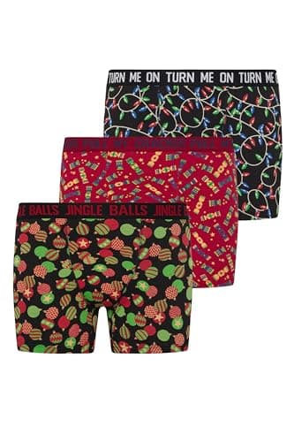 Image of BadRhino 3 Pack & Red Christmas Boxers - Men's - Plus Size Curve