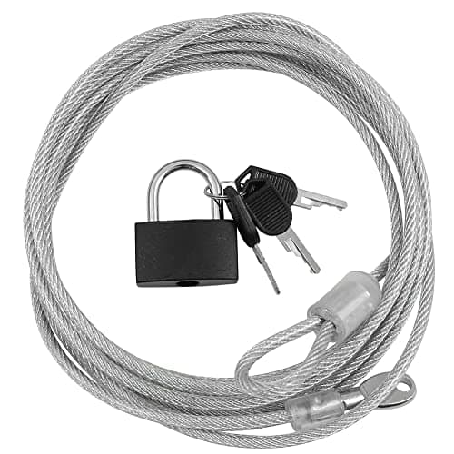 Image of Dekton 4M x 300MM Security Steel Cable & Padlock Set | Heavy Duty Cable with PVC Coating | Includes Steel Padlock | Secure Locking with 3 Keys | Ideal for Laptops, Bikes & Monitors