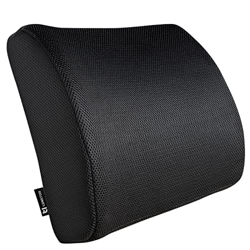 Image of LONGTOO Lumbar Support Pillow, Memory Foam Back Rest Cushion, relieves back pain, for Office Chair, Car Seat, Black