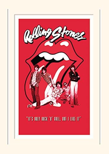 Image of Pyramid International Rolling Stones It's Only Rock N Roll Mounted Print Memorabilia, Multi-Colour, 30 x 40 x 1.3 cm