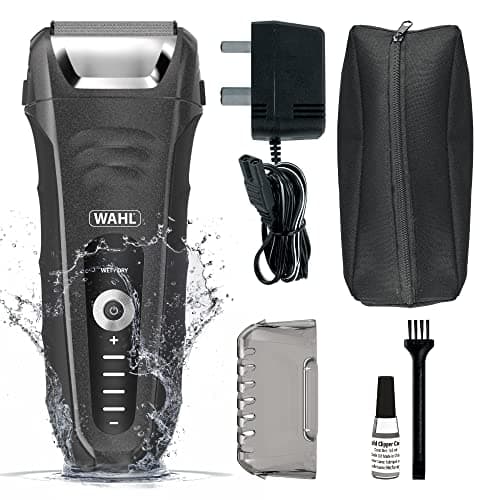 Image of Wahl Lifeproof Plus Wet/Dry Men's Electric Shaver, Beard and Face Shaving, Flex Foil, Fully Waterproof, Easy Clean, Rubber Grip, LED Power Display