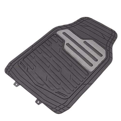 Image of Streetwize SWCM127 Adonia Rubber Mat Set 4 Pieces With Metallic Carbon Heel Pad - Silver