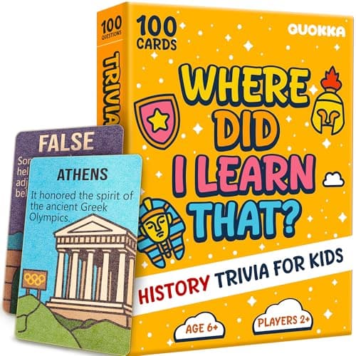Image of QUOKKA Trivia Games For Kids — History Facts & World History Card Game For Family Game Night Ages 6+