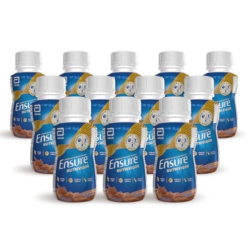 Image of Ensure NutriVigor Nutritional Shake – Chocolate Flavour – 12 x 220ml – Boosts Energy – Ready-to-Drink – Food Supplement with Protein, HMB and27 Vitamins and Minerals