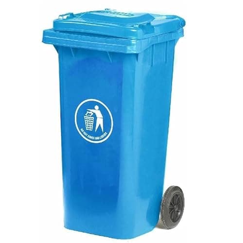 Image of GPC LWB120Y_Blue Virgin Polypropylene Wheel Bin, 120L Capacity, 460mm x 550mm x 940mm, Blue