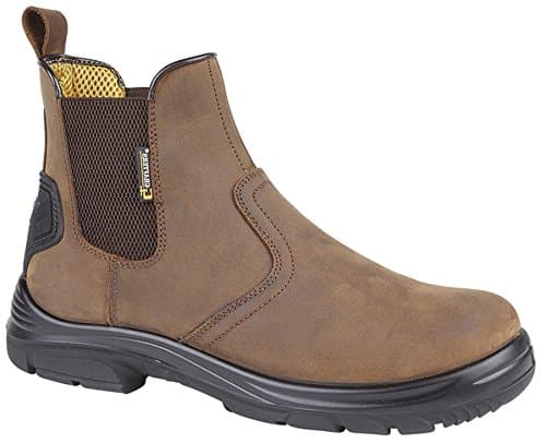 Image of Grafter Mens Wide EEE Fit Water Repellent Safety Dealer Chelsea Ankle Work Boots Shoes Size 6-13 (12 UK, Brown)