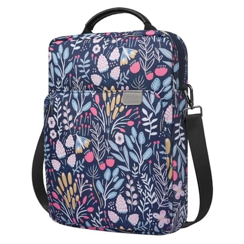 Image of TiMOVO 9-11 Inch Tablet Sleeve Bag with Shoulder Strap for iPad 11-inch A16 2025, iPad 10th Gen. 10.9"/10.2", Galaxy Tab A9+/A11Plus 11", Colorful Flower