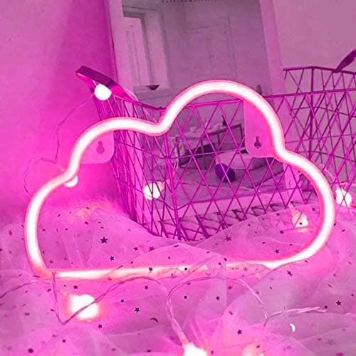 Image of Taeku Neon Sign Light for Bedroom – USB Powered LED Wall Decor Light for Kids Room, Gaming Setup, Bar, Party, Christmas, Birthday, Wedding, Living Room (Cloud Pink)