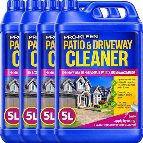 Image of Pro-Kleen Patio & Driveway Cleaner (20L) - Removes Black Stains, Dirt and Grime - Powerful Liquid Cleaning Solution - Use on Patios, Driveways, Block Paving & more