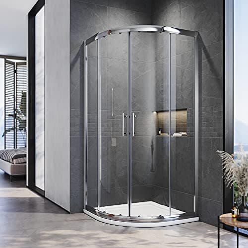 Image of ELEGANT 800 x 800 mm Quadrant Shower Cubicle Enclosure Sliding Door 6mm Easy Clean Glass
