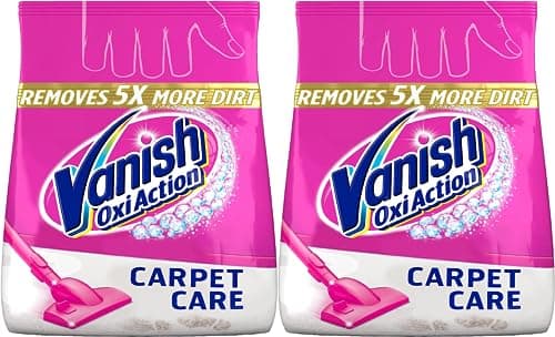Image of Vanish Oxi Action Carpet Stain Remover Powder, Carpet Cleaner, Removes ground-in dirt & dust, Shake & Clean, 650 g, Pack of 2, 2 x 650g