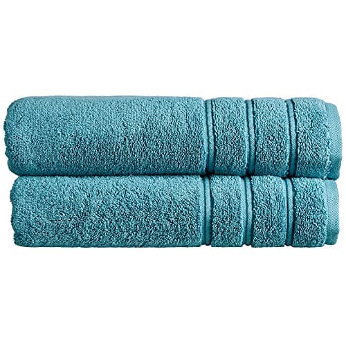 Image of Christy Antalya Large Bath Sheets | Set of 2 | 100% Turkish Cotton | 600GSM | Soft Plush Luxury Bath Towels | 90cm x 150cm | Quick Dry | Jade Teal