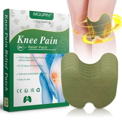 Image of MQUPIN Knee Pain Relief Patches,Pain Wormwood Relief Patch Plaster Warming Moxibustion,Up to 24h No Side Effect,Natural Herbal Patch for Arthritis Neck Shoulder Muscle Muscle Joint Pain Relief 24 PCs