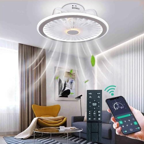 Image of Blendra Ceiling Fans with Lights,48cm Fan Diameter 6 Speeds Smart APP Control,3 Dimmable,Timed Off, Quiet Ceiling Fan Light for Bedroom Living Room Bedroom Lighting