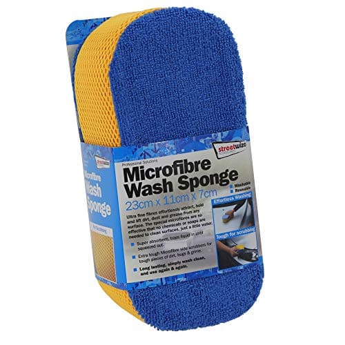 Image of Streetwize - Extra Tough Microfibre Car Wash Sponge - Machine Washable - Ideal For Cleaning: Cars, Interior, Wheels, Alloys and Motorcycles