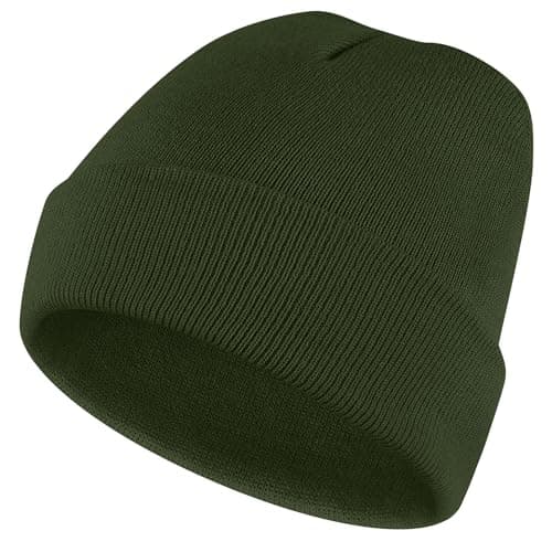 Image of Yisica Beanie for Men Women, Soft Warm Slouchy Beanie Hats Winter Knit Caps Ski Hat Unisex (UK, Alpha, One Size, Military Green)