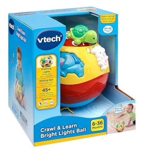 Image of VTech Crawl & Learn Baby Activity Ball, Baby Play Centre, Educational Baby Musical Toy, Sound Toy With Lights, Numbers & Music Babies & Toddlers 6 Months+, Boys & Girls, English Version