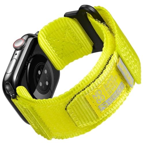 Image of Nereides Compatible with Apple Watch Straps Series 11 10 9 8 7 6 5 4 3 2 1 SE SE2 SE3, Nylon Sport Replacement Band for iWatch Strap 42mm 41mm 40mm 38mm (Lemon Yellow)
