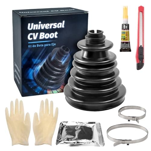 Image of CVS18 CV Boot Split Constant Velocity Joint Gaiter Boot Replacement Kit,Includes 2 Stainless Steel CV Boot Clamp, Black