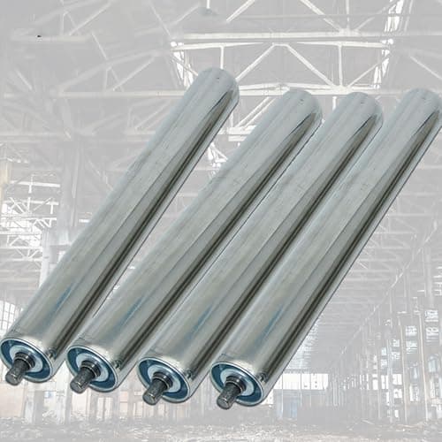 Image of Heavy-Duty Steel Conveyor Roller Replacement, 100-900MM Adjustable for Industrial Systems & Coyote Cat-Proof Fencing - Pack of 4 Durable Rollers