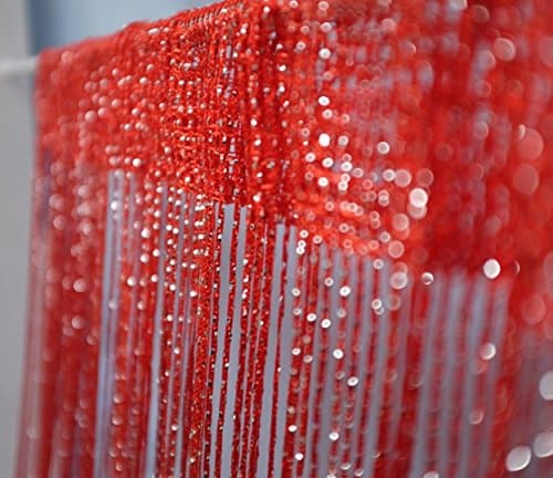 Image of John Aird Jazz Glitter String Curtain Panel (Red)