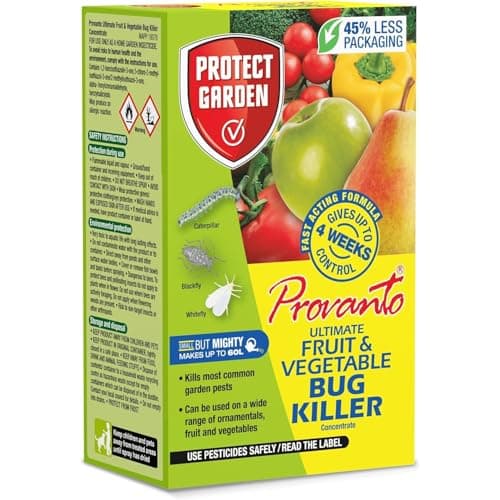 Image of Provanto Ultimate Fruit & Vegetable Bug Killer 30ml Insecticide for Greenfly, Blackfly, Caterpillars & More Edible Plant Protection Makes Up to 60L Fast-Acting Yellow - 1 Pack