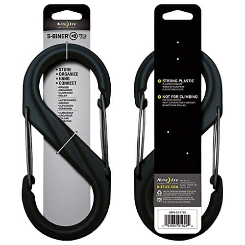 Image of Nite Ize SBP8-03-01BG S-Biner Dual Plastic Carabiner, Black, Size 8