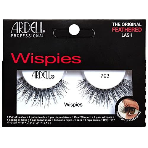 Image of Ardell Wispies 703 False Eyelashes, Duo Adhesive Included, Light Volume, Long Length, Vegan Friendly, 1 Pair (Pack of 1)