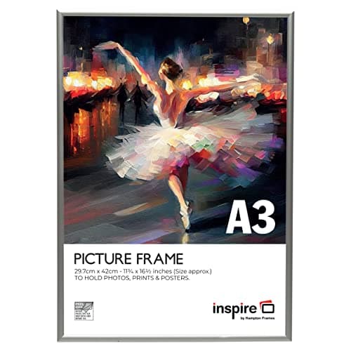 Image of Inspire By Hampton ALUMINIUM A3 (30x42cm) Silver Poster Certificate Frame Acrylic (Non-Glass) IBHPAAFA3BX-PK1