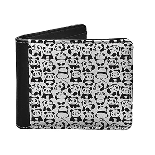 Image of Jeiento Standard Size Cute Wallet for Men Bifold with Fold Closure 1 Open Pockets and 4 Credit Card Slots Panda Pattern