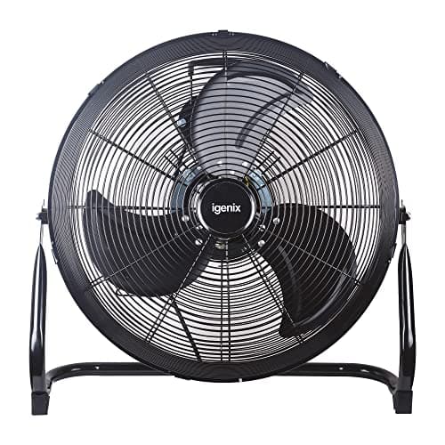 Image of Igenix DF1800 18" High Velocity Floor Standing Fan – Powerful Air Circulator with 3 Speed Settings, Adjustable Tilt Head, Free Standing Fan for Gym, Home, Garage & Office, Black