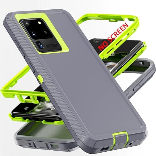 Image of AYMECL for S20 Ultra Case,[Military Grade] 3 in 1 Heavy Duty Full Body Shockproof Protection Phone Case for Samsung Galaxy S20 Ultra 5G 6.9 inch,Green+Grey