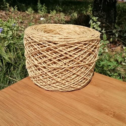 Image of GUOZHAN 150g Raffia Yarn for Hand Crochet Knitting Summer Hats Bags Diy Straw Sandals Fluffy Paper Grass Thread Beige
