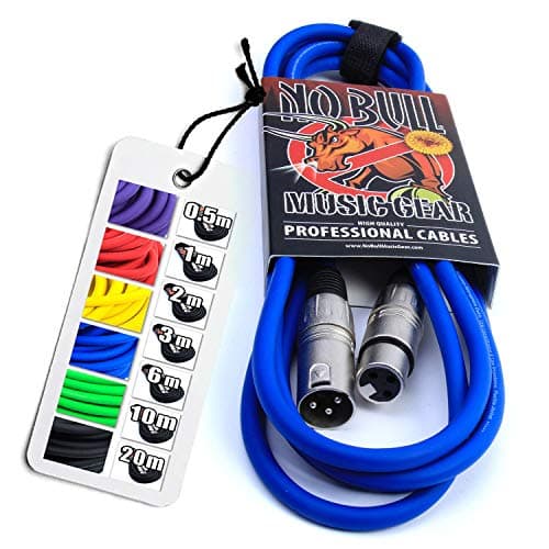 Image of No Bull Nordell Music Gear' Premium XLR Cable (Blue, 3m): Achieve a Clearer Audio Signal with Balanced Male to Female Microphone Lead, plus Cable Tie