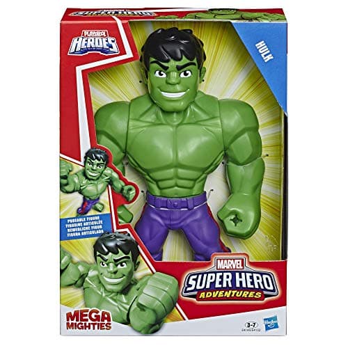 Image of Playskool Heroes Marvel Super Hero Adventures Mega Mighties Hulk Collectible 10 Inch Action Figure, Toys for Kids Ages 3 and Up