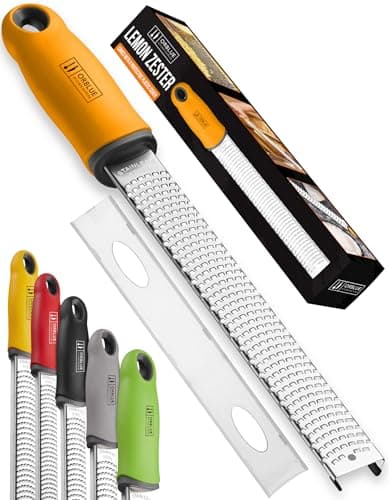 Image of ORBLUE Lemon Zester and Grater – Stainless Steel Citrus Zester Tool for Lemon & Lime, Fine Zesting & Grating for Baking & Cooking - Orange