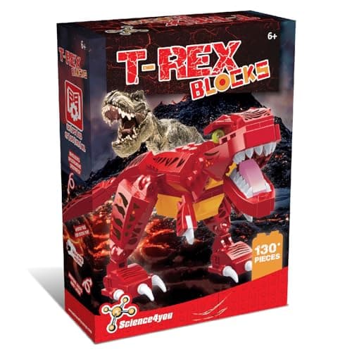 Image of Science4you T-Rex Building Kit for Kids – Build your own Dinosaur Park, Have Fun Build Dino, Have a good time Building T Rex in a Jurassic Park, Construction & Craft Gift for Boys & Girls Age 5 6 7 8+