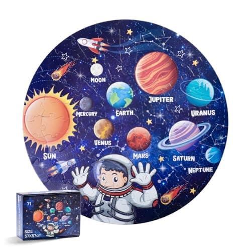 Image of Planet Jigsaw Puzzles, 3-8 Year Olds Boys Girls Space Toys, 71 Piece Space Puzzles Solar System for Kids, Educational Planet Toys That Turn Learning into an Exciting Puzzle Adventure for Kids