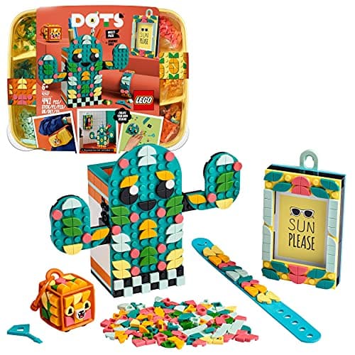Image of LEGO 41937 DOTS Multi Pack 4in1 Bracelet, Picture Frame, Bag Tag & Pencil Holder Summer Vibes Arts and Crafts Set for Kids