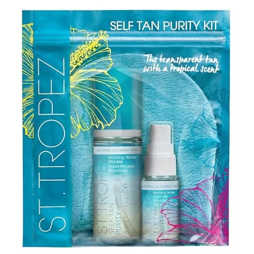 Image of St.Tropez Self Tan Purity Starter Kit, Travel Size, Tanning Water Face Mist and Applicator Mitt, Vegan, Natural & Cruelty Free