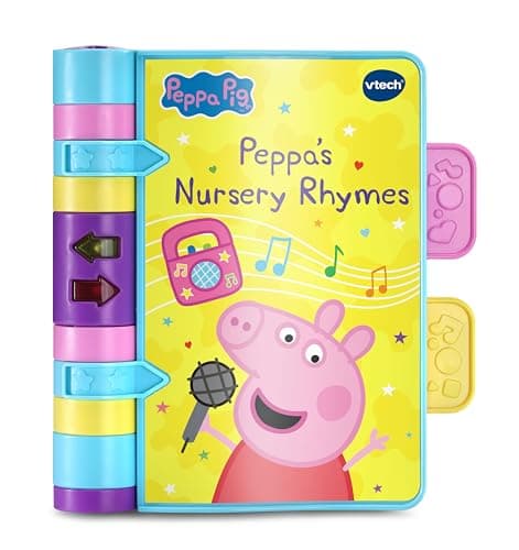 Image of VTech Peppa Pig: Peppa's Nursery Rhymes, Official Peppa Pig Book with Nursery Rhymes, Wipe-Clean Pages, Lights, Songs & Sound Effects, Interactive Toy for Babies 9, 12, 18+ months, English Version