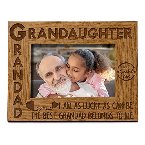 Image of Grandad and Granddaughter Wooden Photo Frame Gift (4 x 6 Inch)