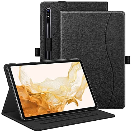 Image of Fintie Case for Samsung Galaxy Tab S10+/ S9+/ S8+/ S7 FE/ S7+ 12.4 inch, Multi-Angle Viewing Protective Case with Pocket, Auto Sleep/Wake, Black